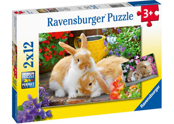 Ravensburger - Guinea Pigs & Bunnies Puzzle 2x12pc